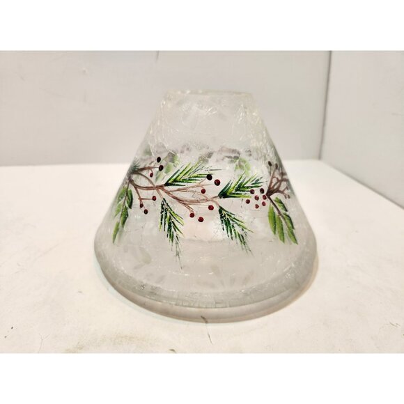 Yankee Candle Crackle Glass Frosted Pine Jar Shade Topper Winter Pine Cones - Picture 4 of 12